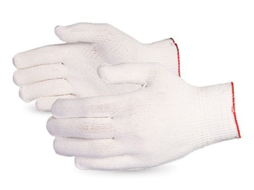 Superior SSL/C13D Dyneema Lightweight Knit Glove with PVC Dots Palm, Work, Cut Resistant, 13 Gauge Thickness, Large, White (Pack of 1 Pair)