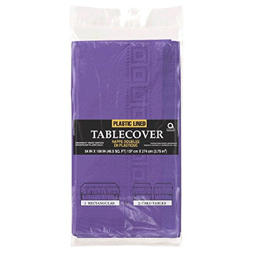 amscan Purple 3-Ply Paper Table Cover | 54" x 108" | Party Supply | 6 ct.
