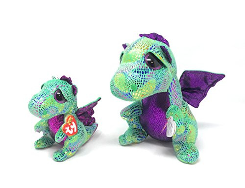 Bundle of 2 Items Includes Ty Cinder the Dragon in Both Regular and Medium Sizes