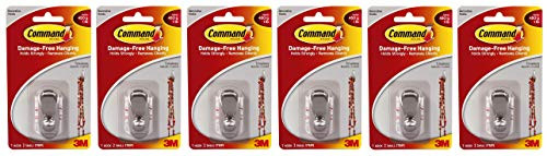Command Timeless Hook, Small, Brushed Nickel, 6-Hook (17062BN-ES)