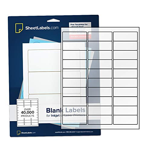 Clear Gloss Address Labels 1" x 2-5/8", Inkjet or Laser Printable, Waterproof, Easy to Peel, 750 Labels - 25 Sheets