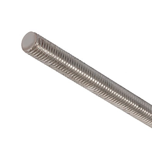 18-8 Stainless Steel Fully Threaded Rod, 1/4"-20 Thread Size, 24" Length, Right Hand Threads