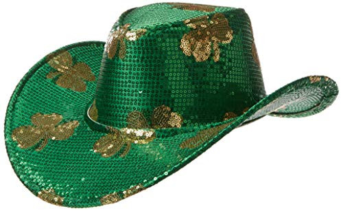 St. Patrick's Day Green Sequined Cowboy Hat | Party Accessory I 6 Ct.