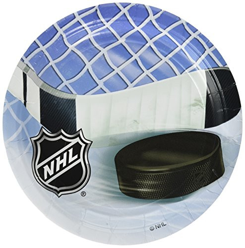 amscan NHL Ice Time! Collection 7" Round, Party Plates, 48 Ct.