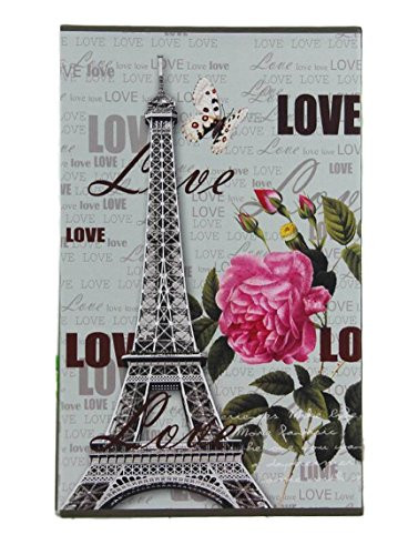 Wei Long Beautiful Photo Album Hold 300 Pockets, 4"x 6" Photos, (Eiffel Tower)