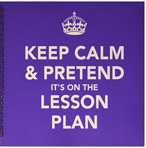 3dRose db_149838_2 Keep Calm and Pretend It's on The Lesson Plan Memory Book, 12 by 12-Inch