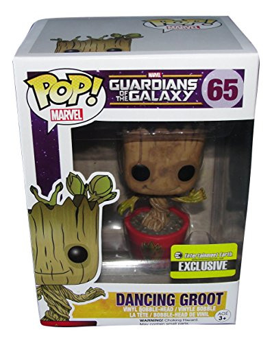 Dancing Groot Pop Ravagers Logo Exclusive Vinyl Bobble Head Figure Guardians Of The Galaxy