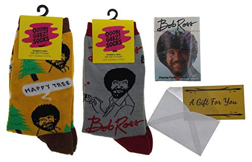 Bob Ross Bundle - It's Bob Ross, Happy Tree Socks & Bob Ross Playing Cards