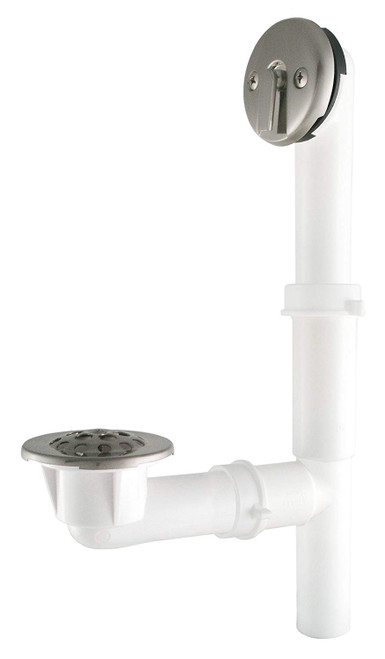 LDR 018 0010BN 1-1/2-Inch Trip Lever Waste and Overflow Bath Drain, Brushed Nickel