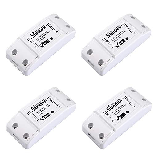 [4 Pieces] SONOFF Basic WiFi Smart Switch WiFi Smart Remote Control 10A DIY General Modification Power Shut with Smart APP