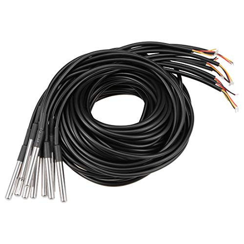 uxcell DS18B20 Temperature Sensor - Waterproof Digital Thermal Probe Temp Sensor - 2M Length - 10 Pack