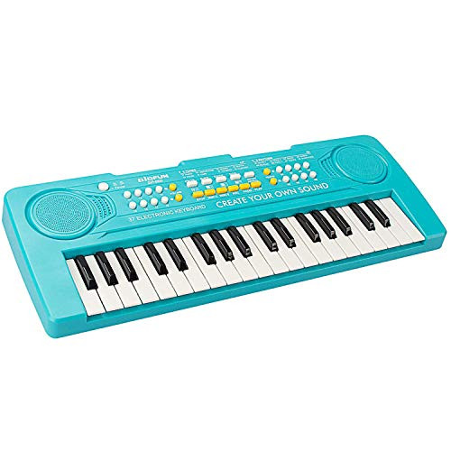 aPerfectLife 37 Keys Piano Keyboard for Kids Multifunction Portable Piano Electronic Keyboard Music Instrument for Kids Early Learning Educational Toy (Blue)