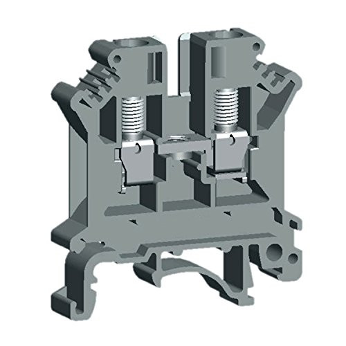 ASI ASI011328 DIN Rail Terminal Block, 2-Wire, Screw Clamp, 28 to 10 AWG, 32 amp at 800V, 6.2 mm W (Pack of 100)