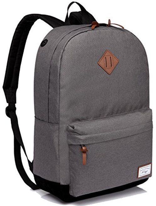 School Backpack, Kasqo Water Resistant Backpack for Men Fits 15.6 inch Laptop Bookbag Classic Rucksack Casual Daypack for Boys, College, Teenage, Travel Gray School Backpack, Kasqo Water Resistant Backpack for Men Fits 15.6 inch Laptop Bookbag Classic Rucksack Casual Daypack for Boys, College, Teenage, Travel Gray