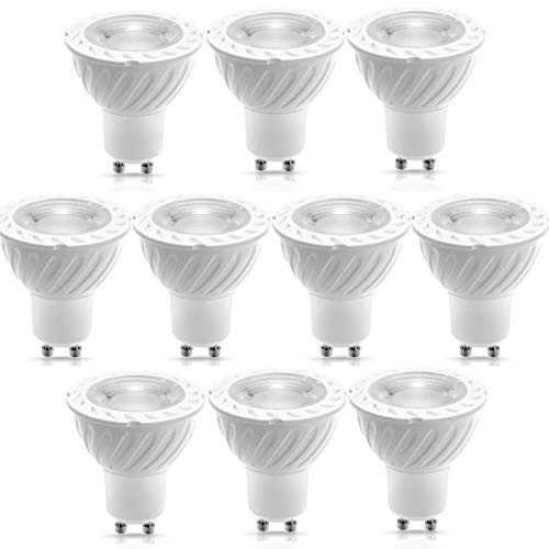 LOHAS LED GU10 40W Halogen Equivalent Light Bulb, 5W Daylight White 5000K, GU10 Base LED Bulbs, 60° Beam Angle Spotlight 450Lumens, Track Lighting and Recessed Lighting, 120V, Not-dimmable, 10 Pack