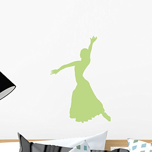 Wallmonkeys WM38273 Ballet Silhouette Style 5-Light Green Peel and Stick Wall Decals (18 in H x 13 in W), Small