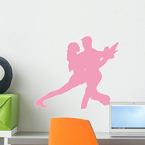 Wallmonkeys WM98870 Ballet Silhouette Couples Style 5-Pink Peel and Stick Wall Decals (18 in W x 16 in H), Small