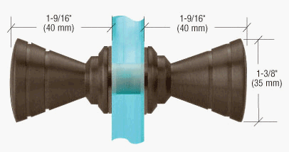 CRL Oil Rubbed Bronze Ribbed Bow-Tie Style Back-to-Back Knob