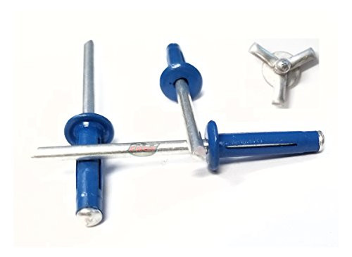 Racer's Speed Shop 3/16" Small Head Aluminum Mandrel Tri-Fold Exploding Pop Rivets 3/16" Exploder 250 pk (Chevron Blue)