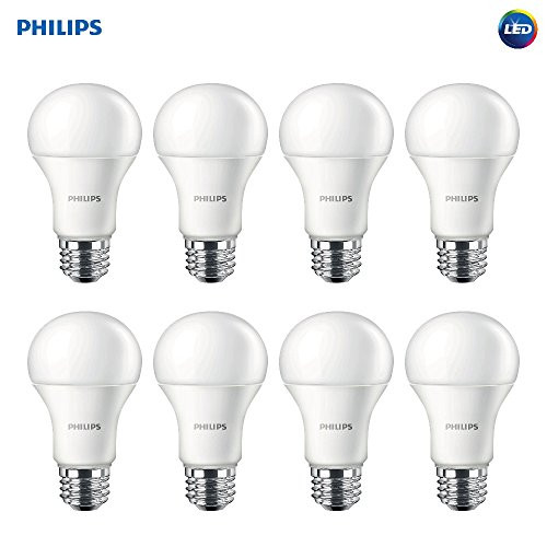 Philips LED Non-Dimmable A19 Frosted Light Bulb: 1500-Lumen, 2700-Kelvin, 14.5-Watt (100-Watt Equivalent), E26 Base, Soft White, 8-Pack