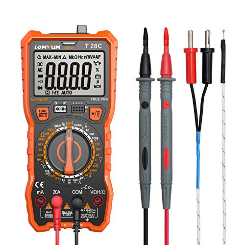 Digital Multimeter, 6000 Counts Electrical Tester AC/DC Voltage Current Detector, NCV, Resistance, Capacitance, Diode Electronic, Duty Cycle Tester, (Manual Ranging Digital Multimeter)