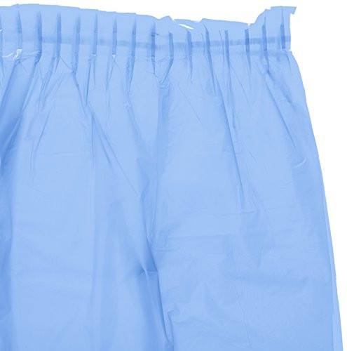 Rectangular Pastel Blue Plastic Table Skirt | Party Tableware, 6 Ct.