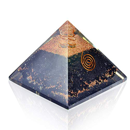 Orgonite Crystal Pyramid-Black Tourmaline-Crystal-Point-Chakra Balancing Orgone Energy Generator- Orgonite Pyramid for EMF Protection  Healing Crystal and Stones - Boost Immune System Meditation