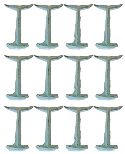 12 CAST IRON NAUTICAL WHALE/DOLPHIN TAIL COAT HAT TOWEL HOOKS