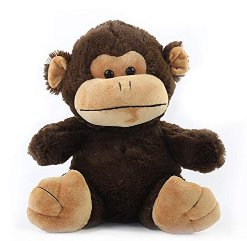 Baby Beats Heartbeat Teddy Bear - Recordable Plush Stuffed 16" Brown Monkey with 10 sec Voice or Your Baby's Heartbeat Recorder