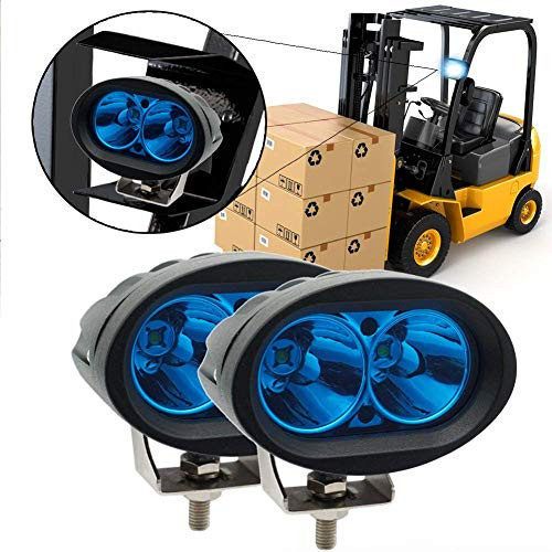 Led Forklift Safety Light, Ourbest Blue 20W Cree LED Forklift Lights 12V 24V Warning Work Warehouse Lights SpotLight For Fork Truck Security Indicator(2Pcs)