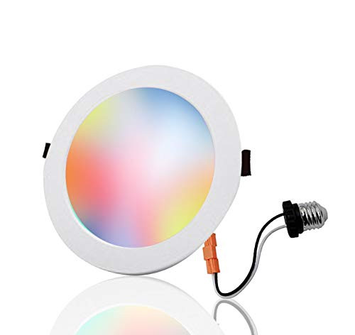 Boaz Smart LED WiFi Recessed Lighting 4 inch, Ceiling Downlight Voice Control Light Bulb via Alexa Google Assistant Siri, RGBW Multicolor Color Changing Drywall Recessed Ceiling Downlight No Hub