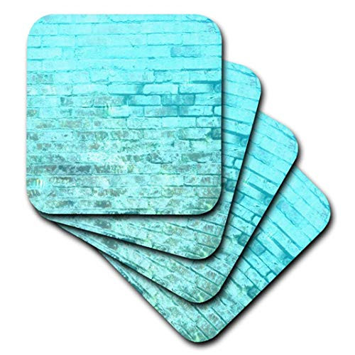 3dRose Aqua Bricks Art Abstract - Soft Coasters, set of 8 (cst_29348_2)