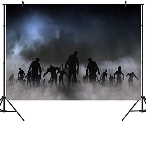 Duluda 9x6FT Seamless Halloween Zombie Vinyl Photography Backdrop Customized Photo Background Studio Prop HW13B