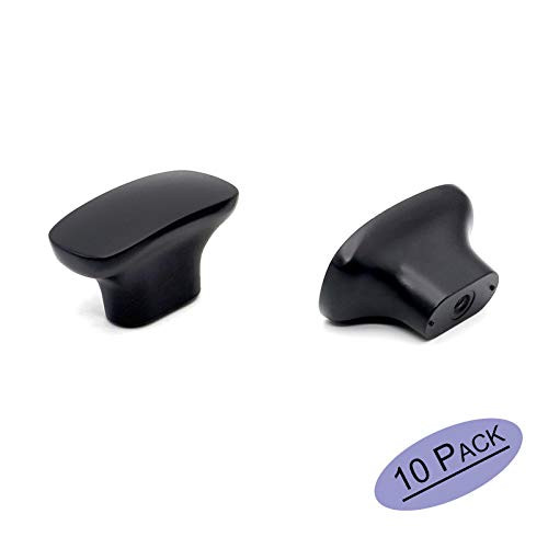 goldenwarm Decorative Door Knob Black Kitchen Cabinet Knobs Solid Cabinet Hardware - LS6103BK Euro Style Matte Black Small Cabinet Knobs for Cupboard,Bathroom,Dresser,Pack of 10