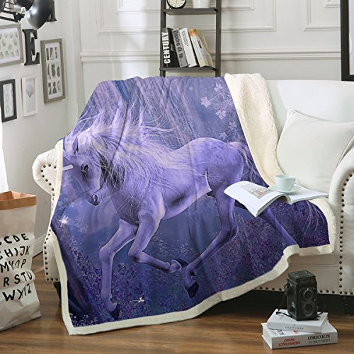Sleepwish Unicorn Blankets Purple Fleece Blanket Sherpa Blanket Twin Pretty Throw Blanket 3D Blankets for Boys Girls (60 x 80 Inch) Sleepwish Unicorn Blankets Purple Fleece Blanket Sherpa Blanket Twin Pretty Throw Blanket 3D Blankets for Boys Girls (60 x 80 Inch)