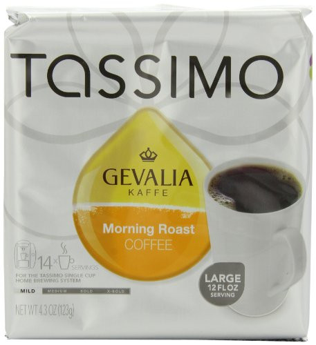 Gevalia Morning Roast Coffee (Medium Roast, 12-Ounce Servings), 14-Count T-Discs for Tassimo Coffeemakers (Pack of 2)