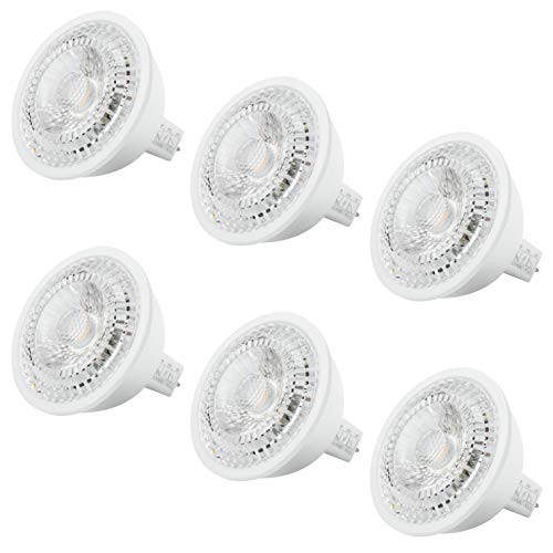 Hyperikon LED MR16 Bulb Dimmable, 50 Watt (6W), GU5.3 Spot Light, 3000K, Bi Pin Base, 6 Pack