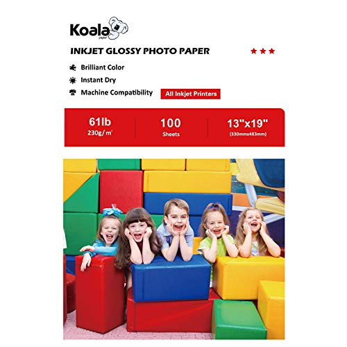 Koala Photo Paper High Glossy 13X19 Inches 230gsm 100 Sheets,Compatible with All Inkjet Printer