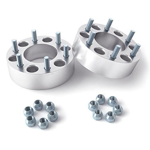 RockTrix 2pcs 1.5 inch Wheel Spacers (6x135, 87.1mm Bore, 14x2 Coarse Studs Nuts) Compatible with 6-Lug Ford Expedition F150 F-150 Lincoln Navigator Mark LT - Silver 38mm Adapters