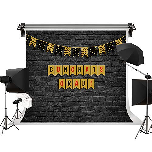Kate 7x5ft/2.2m(W) x1.5m(H) Graduation Ceremony Backdrop Black Brick Wall Background School Theme Backdrops Graduation Party Backgrounds