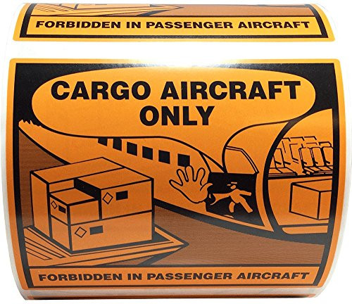 Cargo Aircraft Only Warning Labels 4 x 4 3/4 Inch 500 Adhesive Stickers