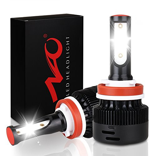 NAO H11/H9/H8 LED Headlight Bulbs,72W 7600LM /Pair Extremely Super Bright Upgrade Flip Chip Conversion Kit (Pack of 2?White