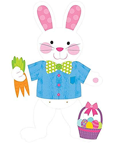 Rabbit Jointed Cutout | Multi Colored | Easter Decoration | 6 Ct.