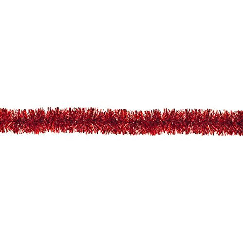 Red Christmas Tinsel Boa Garland | Party Decoration | 6 Ct.