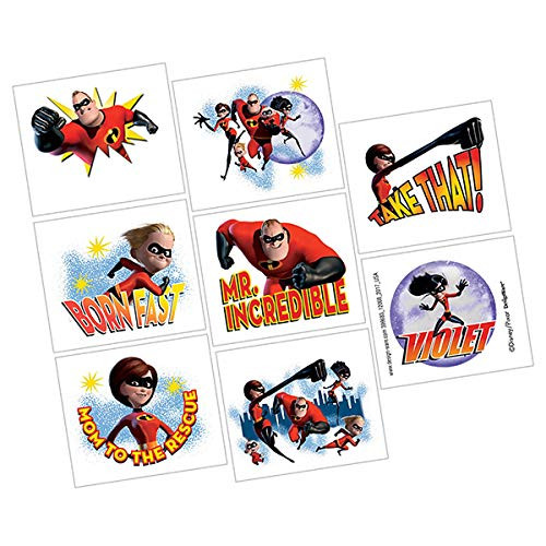 Disney©/Pixar"Incredibles 2" Tattoos, Party Favor, 96 Ct.