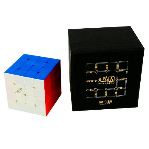 CuberSpeed QiYi Mini WuQue 4x4 M stickerless Speed Cube Mofangge Mini Wuque Magnetic Magic Cube
