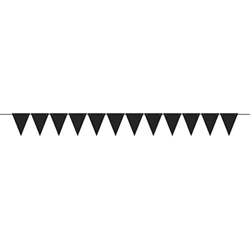 Medium Paper Pennant Bunting Banner | Black | Party Decor | 12 Ct.