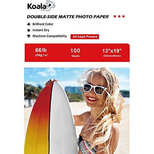 Koala Photo Paper 13x19 Inches Heavyweight Double Side Matte 100 Sheets 250gsm Compatible with All Inkjet Printer