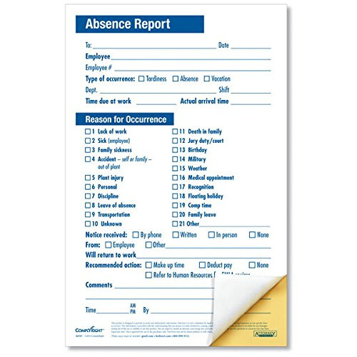 ComplyRight Absence Report Compact 2 Part