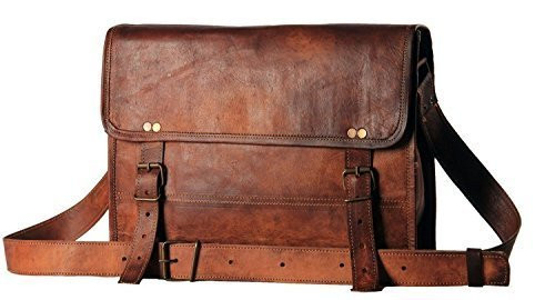 TUZECH Real Leather Bag Messenger Bags Laptop Briefcase Satchel Mens Bag Fits Laptop Upto 15.6 Inches